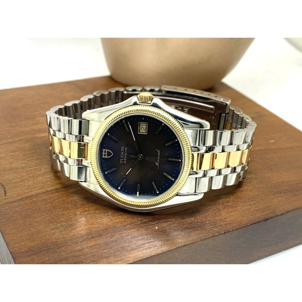 Tudor Mens Watch 15633 Monarch Vintage Swiss Brown Dial Two Tone Gold Steel 36mm - Picture 7 of 14